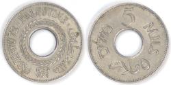 World Coins - PALESTINE - British Mandate, 1935, 5 Mils, Almost Uncirculated