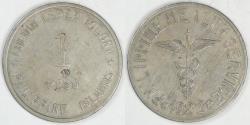 World Coins - PHILIPPINES - Culion Island Leper Colony, 1922 PM Peso (Straight Wing), VF+ details