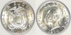 World Coins - ECUADOR - Republic, 1934, Sucre, Brilliant Uncirculated