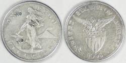 World Coins - PHILIPPINES - U.S. Territory, 1905 S Peso (Straight Serif 1), EF details chop marks