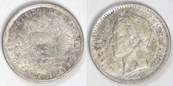 World Coins - VENEZUELA - Republic, 1921, ½ Bolívar (50 Centimos), Choice AU / EF+