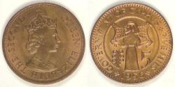 World Coins - CYPRUS - British Colony, Elizabeth II, 1956, 5 Mils, Choice BU RB