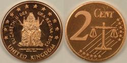 World Coins - GREAT BRITAIN, 2003, 2 Euro Cents, Gem Proof Deep Cameo