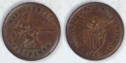 World Coins - PHILIPPINES - U.S. Territory, 1903 (p), 1/2 Centavo, Almost Uncirculated