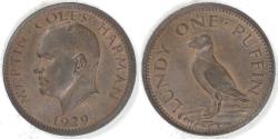 World Coins - LUNDY - British Administration, 1929 Puffin, Choice BU RB