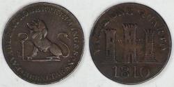 World Coins - GIBRALTAR - British Colony, 1810 Quarto, Very Fine
