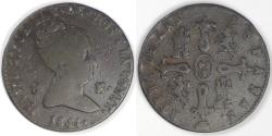 World Coins - SPAIN - Kingdom, Isabel II, 1844, 8 Maravedis, Very Good + / Fine