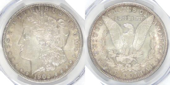 US Coins - 1902 Morgan Dollar, MS-64 PCGS