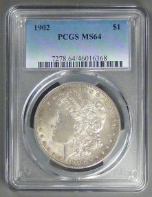 US Coins - 1902 Morgan Dollar, MS-64 PCGS