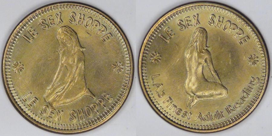 Le Sex Shoppe Los Angeles California Advertising Token Uncirculated