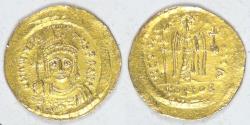 Ancient Coins - BYZANTINE EMPIRE, Maurice Tiberius (582-602 AD), Gold Solidus, graded About Uncirculated by ANACS