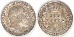 World Coins - GREAT BRITAIN, Edward VII, 1903, 6 Pence, Choice Extra Fine