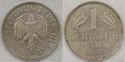 World Coins - GERMANY - Federal Republic, 1954 F, Mark, Almost Uncirculated