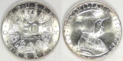 World Coins - AUSTRIA - 2nd Republic, 1969, 50 Schilling, Choice BU
