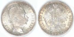 World Coins - AUSTRIA - Austro-Hungarian Empire, Franz Joseph I, 1880, Florin, Brilliant Uncirculated