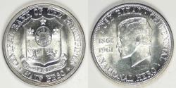 World Coins - PHILIPPINES - Republic, 1961, Half Peso, Brilliant Uncirculated