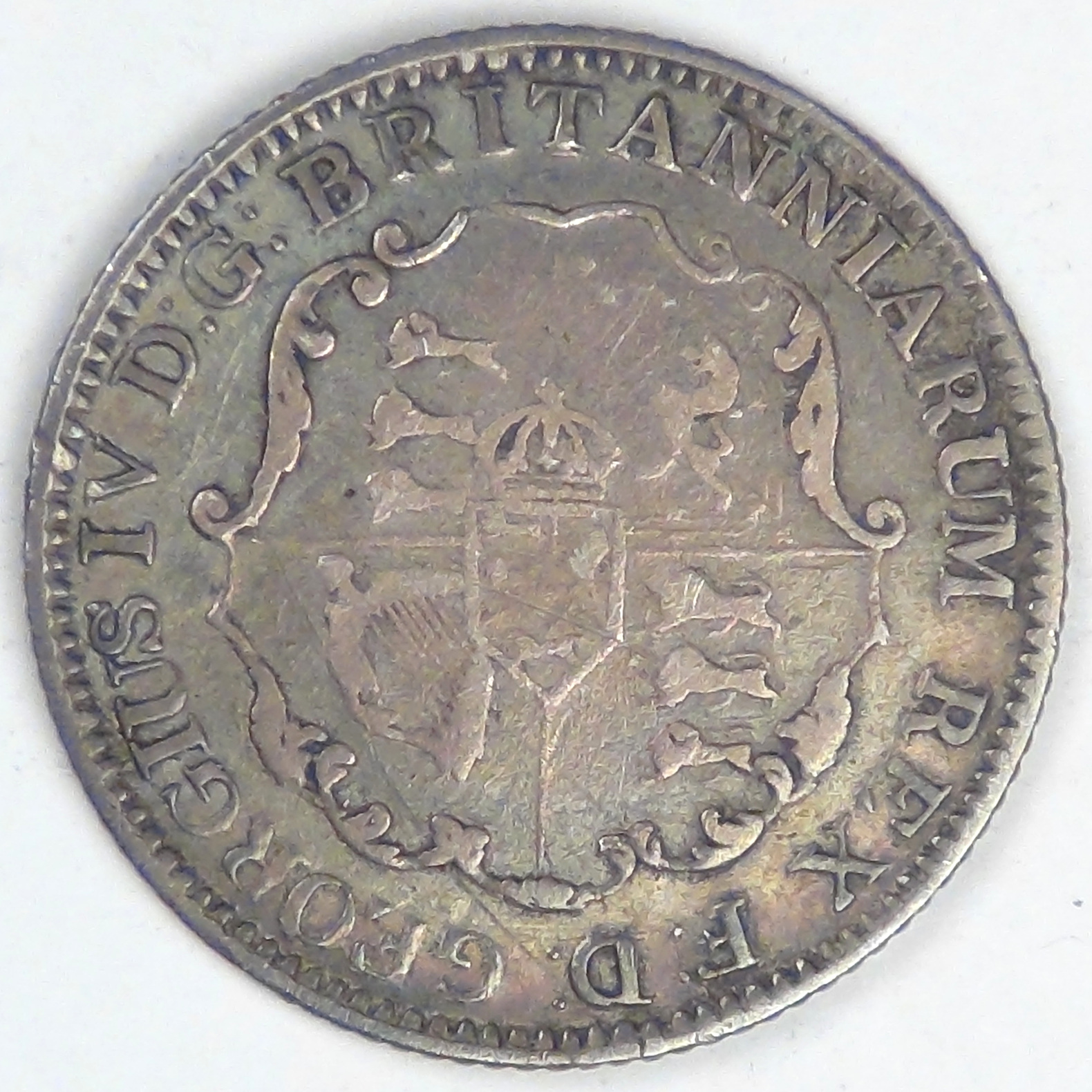 BRITISH WEST INDIES - Colony, George IV, 1822, 1/8 Dollar, VF