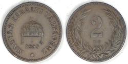 World Coins - HUNGARY - Kingdom, Franz Joseph I, 1898 KB, 2 Fillér, Extra Fine