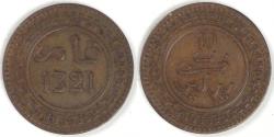World Coins - MOROCCO - Kingdom, Abd al-Aziz, AH1321 (1903) 10 Mazunas, Extra Fine