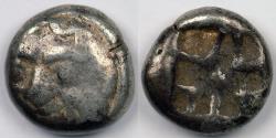 Ancient Coins - GREECE - Parion, Mysia, circa 480 BC (archaic period) AR Tetrobol (3/4 Drachm), F-VF