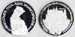 World Coins - GERMANY, 1980, 750th Walther von der Vogelweide Silver Medal, Gem Proof Deep Cameo