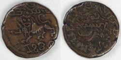 World Coins - INDIA - Princely State of Mysore, Krishna Raja Wodeyar III, 1836, 20 Cash, Choice VF