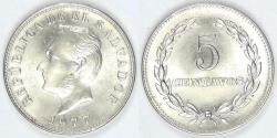 World Coins - EL SALVADOR - Republic, 1977, 5 Centavos, Gem BU