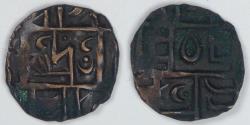 World Coins - BHUTAN - Kingdom (Period III), ND (1835-1885) ½ Rupee (Deb), Very Fine