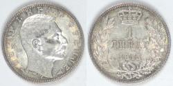 World Coins - SERBIA - Kingdom, Petar I, 1915 (a), Dinar, Almost Uncirculated