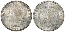 Us Coins - 1887-S Morgan Dollar graded MS-62 by PCGS