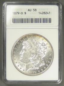 US Coins - 1879-O Morgan Dollar, AU-58 ANACS