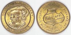Us Coins - Falstaff Brewing, St. Louis, Missouri, 1953 Golden Anniversary Token, Choice AU