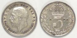 World Coins - GREAT BRITAIN, George V, 1926, 3 Pence, Extra Fine