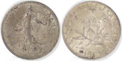 World Coins - FRANCE - 3rd Republic, 1919, 2 Francs, Almost Uncirculated
