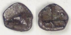 Ancient Coins - MYSIA - Kyzikos, 550-480 BC, AR Tetartemorion (¼ Obol), Very Fine