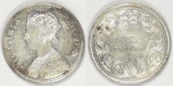 World Coins - INDIA - British Colony, Victoria, 1862 Rupee, AU+ details