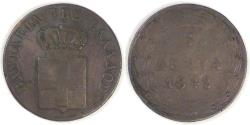 World Coins - GREECE - Kingdom, Otto, 1842, 5 Lepta, Fine / Very Good