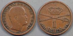 World Coins - DENMARK, Frederik VII, 1853 (c) FK/VS Rigsbankskilling, Fine