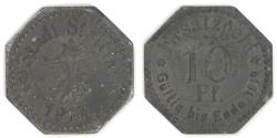 World Coins - GERMANY - Stettin, Pomerania (Notgeld Coinage), 1917, 10 Pfennig, Extra Fine details