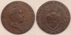World Coins - GREAT BRITAIN - South Wales, 1793 Farthing Conder Token, Extra Fine
