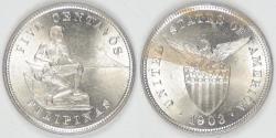 World Coins - PHILIPPINES - U.S. Territory, 1903 (p), 5 Centavos, Choice BU