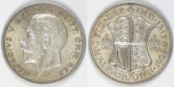 World Coins - GREAT BRITAIN, George V, 1928, 1/2 Crown, Choice AU