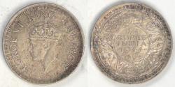 World Coins - INDIA - British Colony, George VI, 1944, ¼ Rupee, Extra Fine / AU
