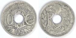 World Coins - FRANCE - Republic, 1924 (tb), 10 Centimes, Very Fine
