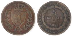 World Coins - ITALY - Kingdom of Piedmont-Sardinia, Charles Felix, 1826 P, Centesimo, Fine