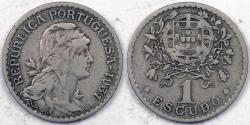 World Coins - PORTUGAL - Republic, 1931 Escudo, Very Fine