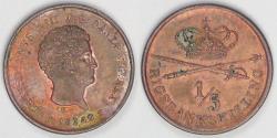 World Coins - DENMARK, Christian VIII, 1842 (o) FF, 1/5 Rigsbankskilling, Briliant Uncirculated RB