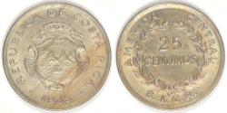 World Coins - COSTA RICA - Republic, 1935, 25 Centimos, Choice BU