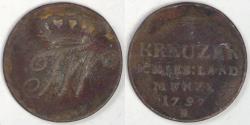 World Coins - GERMANY - Kingdom of Prussia - Silesia, Friedrich Wilhelm II, 1797 B, ½ Kreuzer, Fine