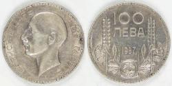 World Coins - BULGARIA - Principality, Boris III, 1937, 100 Leva, Choice EF